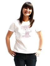 UrbanPup GlamourGlitz Women's T-Shirt - Exclusive GlamourGlitz ''Mommy and Me'' Women's T-Shirt.  This cute, light hearted design for dog lovers is sure to please your best friend and make a statement about who is the love of your life. Crafted with Pink and Silver Rhinestuds that catch a sparkle in the light. Whether you wear this to mat...