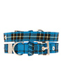 Blue Tartan Fabric Collar & Lead Set