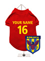 Romania Football Dog T-Shirt (Personalised)