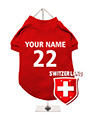 Switzerland Football Dog T-Shirt (Personalised)