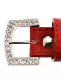 Red Leather Diamante Collar / Diamante Bone Charm & Lead Set